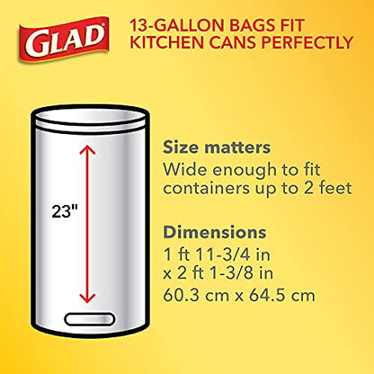 Glad ForceFlex Protection Series Tall Kitchen Drawstring Trash Bags, 13 Gal, 110 Ct, Pack May Vary