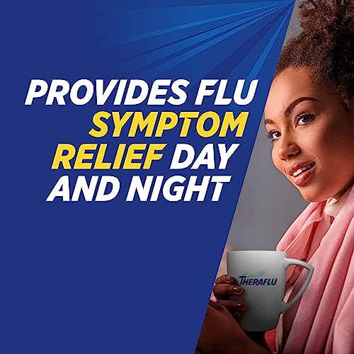 Theraflu Max Strength Daytime and Nighttime Flu Symptom Relief Honey Lemon Flavor Powder and Daytime Flu Symptom Relief Honey Lemon Powder, 6 Daytime + 6 Nighttime, and 6 Honey Lemon Powder Packets