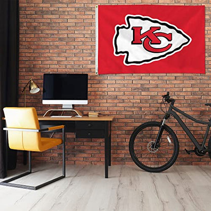 Rico Industries NFL Kansas City Chiefs 3-Foot by 5-Foot Single Sided Banner Flag with Grommets