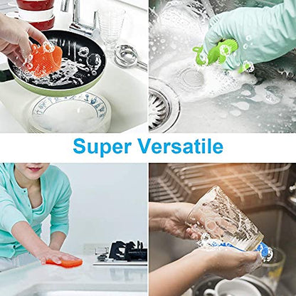 3PCS OstWony Silicone Dish Sponges, Super Durable Food-Grade Silicone Sponges Kitchen Sponge, Multi-Purpose and Efficient Sponge Kitchen Gadgets, Especial Delicate Kitchen Sponge Brush