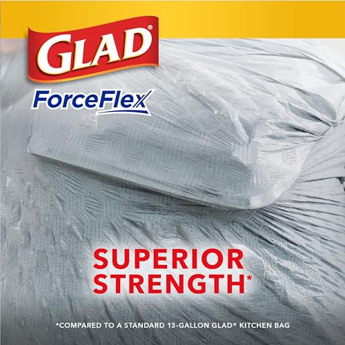 Glad ForceFlex Tall Kitchen Drawstring Trash Bags, 13 Gal, Fresh Clean, 110 Ct, Pack May Vary