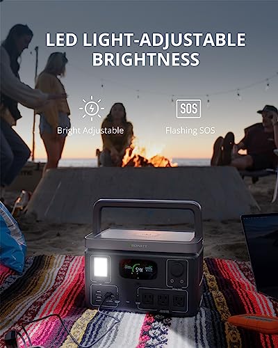 GROWATT Portable Power Station Generators: VITA550 Solar Generator (Solar Panel Optional) with 538Wh LiFePO4 Battery,1 Hour Fast Charging, 600W (1200W Surge) Output for Outdoor Camping/RVs/Home Use