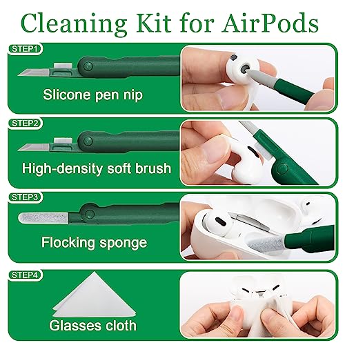 walrfid Laptop Phone Screen Cleaner Spray Computer Keyboard Earbud Cleaning Kit for Mac MacBook iPhone iPad iWatch iPod AirPods Earbuds Pro, Cleaners Pen with 5ml Touchscreen Cleaners Mist - Green