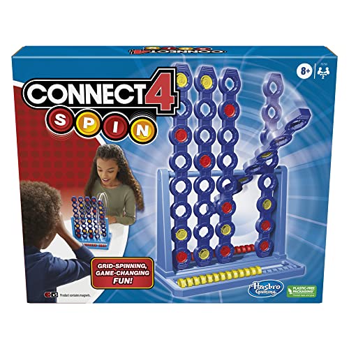 Hasbro Gaming Connect 4 Spin Game,Features Spinning Connect 4 Grid,2 Player Board Games for Family and Kids,Strategy,Ages 8 and Up