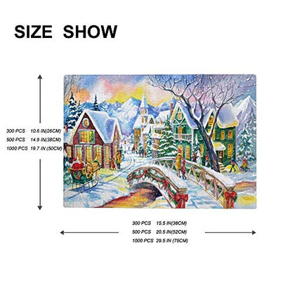 Vantaso 1000 Piece Jigsaw Puzzle for Kids Adults - Magic Christmas Village Puzzles Game