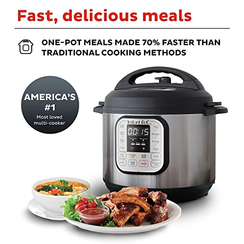 Instant Pot Duo 7-in-1 Electric Pressure Cooker, Slow Cooker, Rice Cooker, Steamer, Sauté, Yogurt Maker, Warmer & Sterilizer, Includes App With Over 800 Recipes, Stainless Steel, 6 Quart