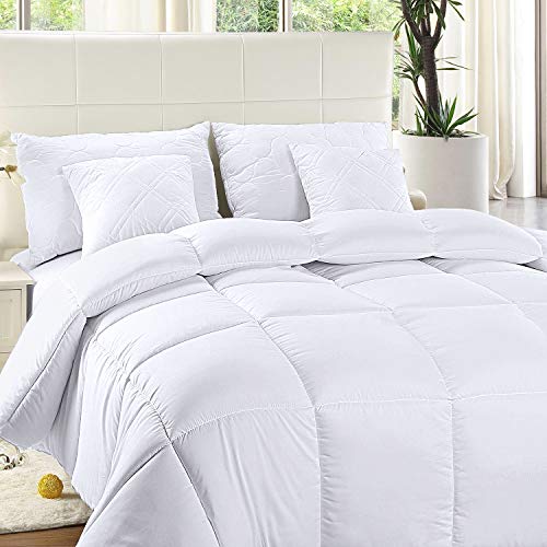 Utopia Bedding Comforter Duvet Insert - Quilted Comforter with Corner Tabs - Box Stitched Down Alternative Comforter (California King, White)