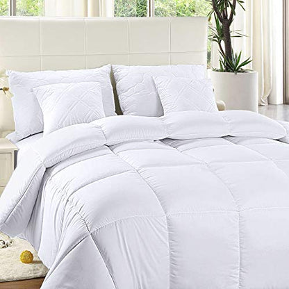 Utopia Bedding Comforter Duvet Insert - Quilted Comforter with Corner Tabs - Box Stitched Down Alternative Comforter (California King, White)