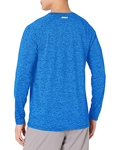 Amazon Essentials Men's Tech Stretch Long-Sleeve T-Shirt (Available in Big&Tall), Blue Heather, Medium