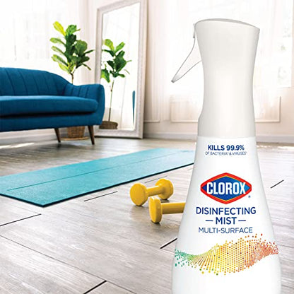 Clorox Disinfecting Mist, Multisurface Cleaner, Lemon and Orange Blossom, Sanitizing Spray & Refill, 16 Ounces(Pack of 2)