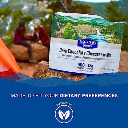 Backpacker's Pantry Dark Chocolate Cheesecake Mix - Freeze Dried Backpacking & Camping Food - Emergency Food - 13 Grams of Protein, Vegetarian - 1 Count