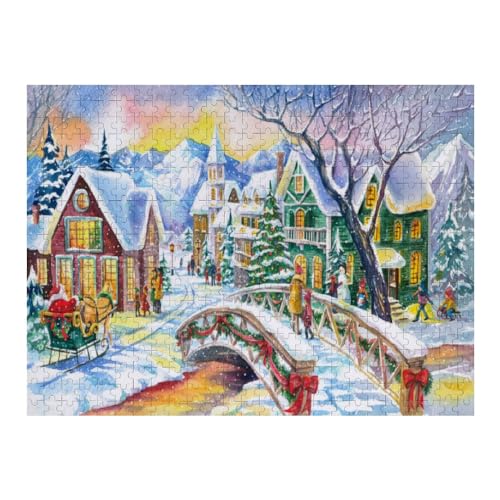 Vantaso 1000 Piece Jigsaw Puzzle for Kids Adults - Magic Christmas Village Puzzles Game