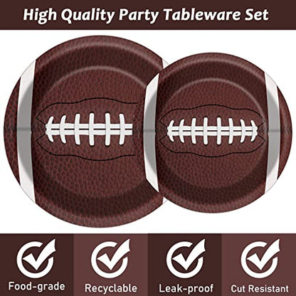 gisgfim 96 Pcs Football Party Supplies Bundle Paper Plates Napkins Football Sports Party Birthday Decorations Favors For Kids Serves 24