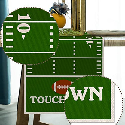 Vohado American Football Court Table Runner Touch Down Boy Sport Football Birthday Party Decorations Kitchen Dining Home Table Decor (13" x 72")