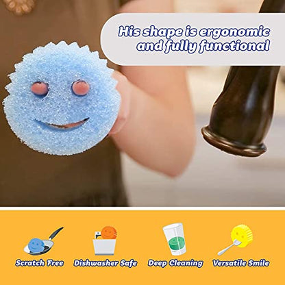 Scrub Daddy Color Sponge - Scratch-Free Multipurpose Dish Sponges for Kitchen, Bathroom + More - Household Cleaning Sponges Made with BPA-Free Polymer Foam (3 Count)