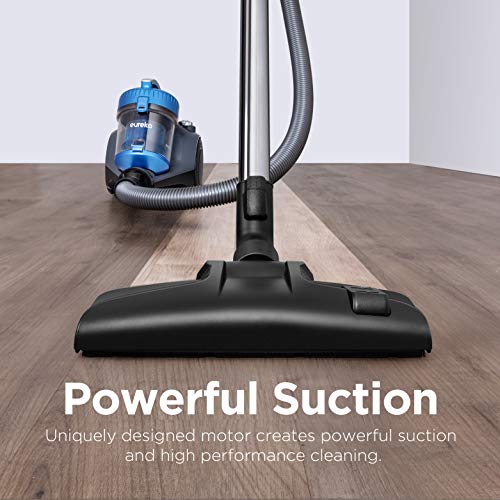 Eureka WhirlWind Bagless Canister Vacuum Cleaner, Lightweight Vac for Carpets and Hard Floors, Blue