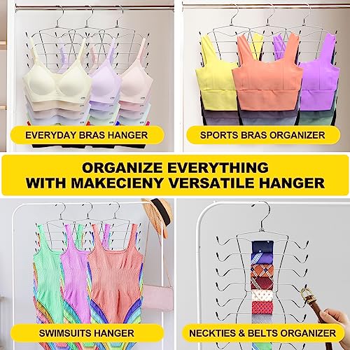 3 Pack Closet-Organizer,8 Tier Tank-Top-Hanger,Closet-Organizers-and-Storage Bar-Hangers-Space-Saving,Apartment Dorm-Room-Essentials-for-College-Students-Girls Organization-and-Storage Camisoles Scarf