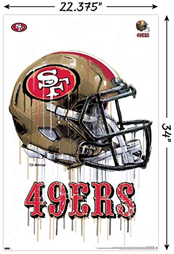 Trends International NFL San Francisco 49ers - Drip Helmet 20 Wall Poster, 22.375" x 34", Poster & Mount Bundle