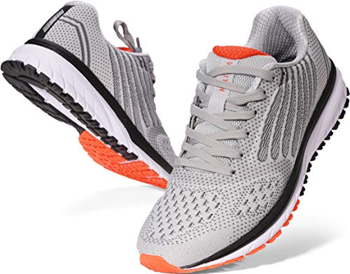 Joomra Mens Lightweight Tennis Shoes Arch Supportive Running Walking Size 12 Cushioned Cross Training Footwear for Man Runny Athletic Workout Sneakers Gray 46