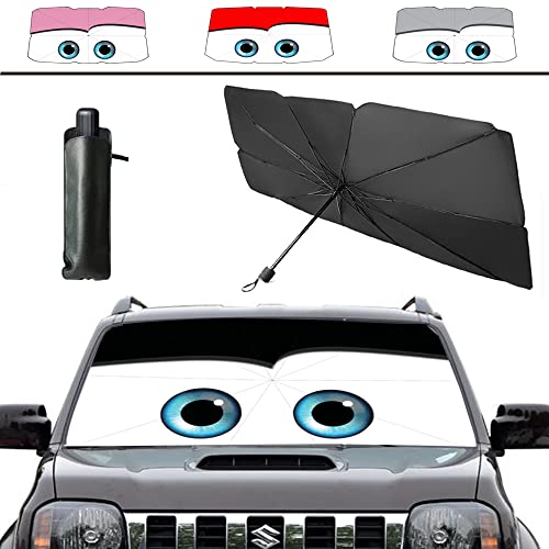 Coricha Windshield Sunshade Umbrella Brella Shade for Car Sun Shade Cover 31 * 57" As Seen on TV UV Block Front Window Heat Insulation Protection (Black Eyes)