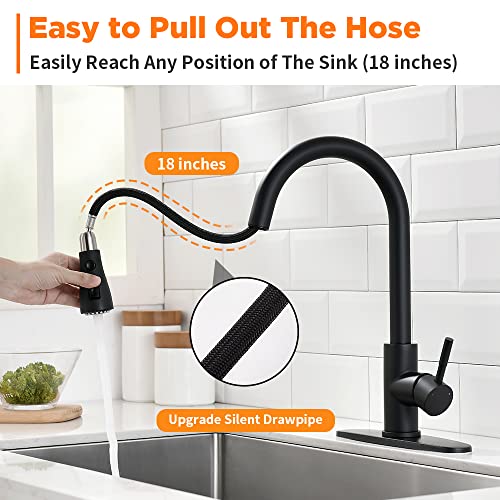 Black Kitchen Faucets with Pull Down Sprayer Kitchen Sink Faucet with Pull Out Sprayer Single Hole Deck Mount Single Handle Stainless Steel Grifos De Cocina 866068R