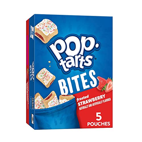 Pop-Tarts Baked Pastry Bites, Kids Snacks, School Lunch, Frosted Strawberry, 7oz Box (5 Bags)