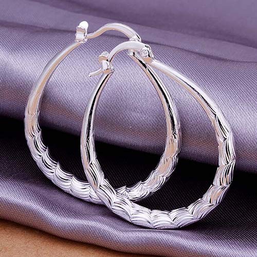 Lucare Women's 925 Sterling Silver U Shape Hollow Hoop Dangle Earrings Jewelry Gift 1