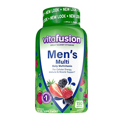 vitafusion Adult Gummy Vitamins for Men, Berry Flavored Daily Multivitamins for Men With Vitamins A, C, D, E, B6 and B12, America’s Number 1 Gummy Vitamin Brand, 75 Day Supply, 150 Count