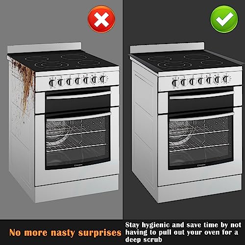 Silicone Stove Counter Gap Cover 21" by Kindga, Easy Clean Gap Filler Sealing Spills Between Kitchen Counter, Appliances,Stovetop, Oven, Washing Machine, Washer, Dryer Set of 2 (Black)