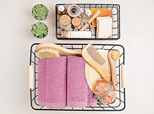 Utopia Towels Cotton Washcloths Set - 100% Ring Spun Cotton, Premium Quality Flannel Face Cloths, Highly Absorbent and Soft Feel Fingertip Towels (12 Pack, Pink)