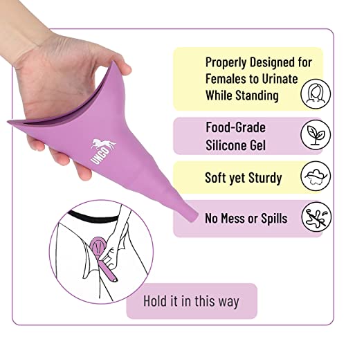 Slick- Female Urination Device, Purple Female Urinal, Urinal for Women, Pee Funnel for Women, Womens Pee Funnel, Portable Urinal for Women, Female Pee Funnel, Womens Urinal Funnel, Womens Urinal