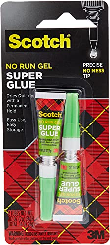 Scotch Super Glue Gel, .07 oz, 2-Pack, Dries Quickly with a Permanent Hold (AD112)