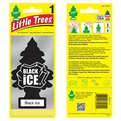 Little Trees Car Freshener, Black Ice, 10-Pack