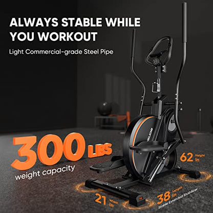 YOSUDA Pro Cardio Climber Stepping Elliptical Machine, 3-in-1 Elliptical Machine & Stair Stepper Trainer, Total Body Fitness Cross Trainer with Hyper-Quiet Magnetic Driving System, 16 Resistance