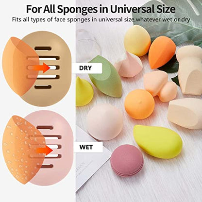 Fauxomor Makeup Sponge Holder,Double-sided Breathable Silicone Beauty Blender Holder for Travel,Shatterproof Make Up Sponge Travel Case for All Sponges Easy to Carry,Sapphire Blue