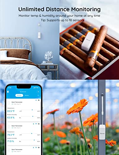 Govee Hygrometer Thermometer 3Pack H5100, Mini Bluetooth Temperature Humidity Sensor with APP Notification Alert, 2 Years Free Data Storage Export, 230 Feet Connecting Range
