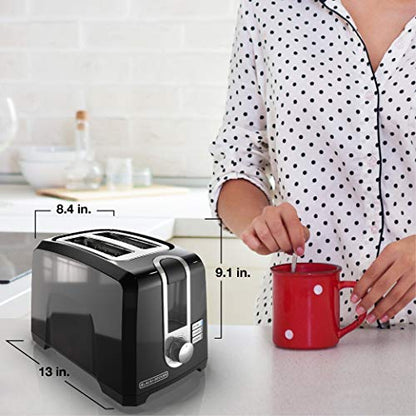 BLACK+DECKERE 2-Slice Toaster with Extra Wide Slots and 6 Shade Settings