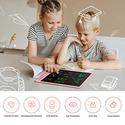 CARRVAS LCD Writing Tablet Doodle Board 10inch Colorful Drawing Tablet Writing Pad Reusable Drawing pad Toy Gifts for 3 4 5 6 7 8 Years Old Toddler Boys Girls