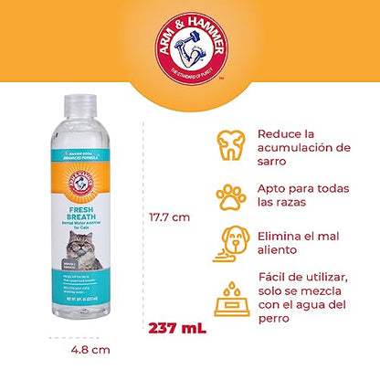 Arm & Hammer for Pets Advanced Care Dental Water Additive for Cats | Cat Teeth Cleaning Product for All Cats | Cat Dental Rinse in Fresh Mint Flavor, 8 Ounces