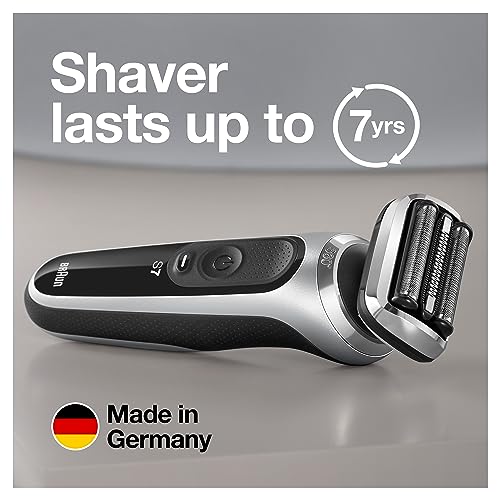 Braun Series 7 7032cs Flex Electric Razor for Men, Wet & Dry, Electric Razor, Rechargeable, Cordless Foil Shaver with Beard Trimmer and Charging Stand, Silver