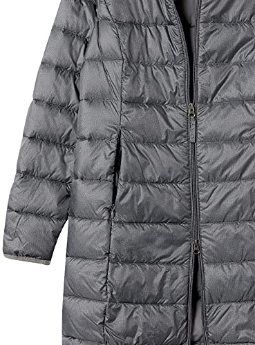 Amazon Essentials Women's Lightweight Water-Resistant Hooded Puffer Coat (Available in Plus Size), Charcoal Heather, X-Large