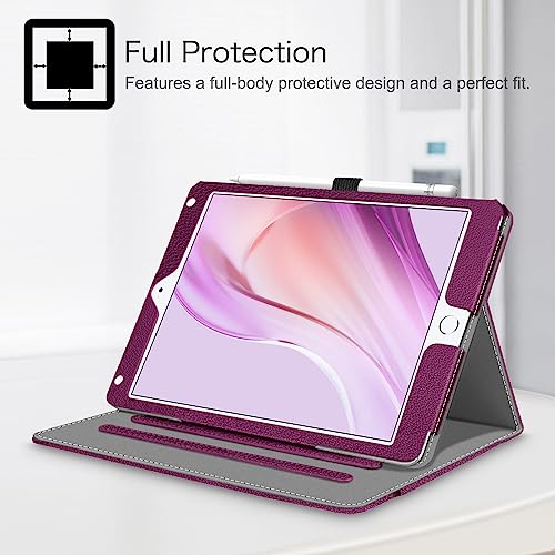 Fintie iPad 9.7 2018 2017 / iPad Air 2 / iPad Air Case - [Corner Protection] Multi-Angle Viewing Folio Cover w/Pocket, Auto Wake/Sleep for Apple iPad 6th / 5th Gen, iPad Air 1/2, Purple