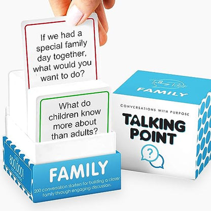 200 Family Conversation Cards - Put Down The Phones & Connect with Your Family - Get to Know Each Other Better with Meaningful Talk - Let Kids Express Themselves, Great for Dinner Table & Road Trips