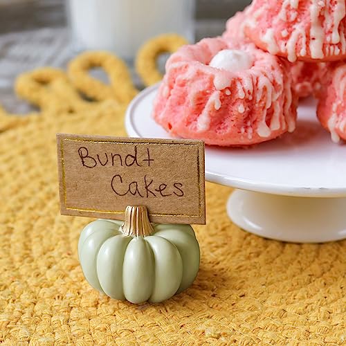 Kate Aspen Fall Decor Mini Green Pumpkin Place Card Holder (Set of 6), Place Settings, Perfect for Thanksgiving Table Decor, Fall Themed Weddings, Bridal Brunches