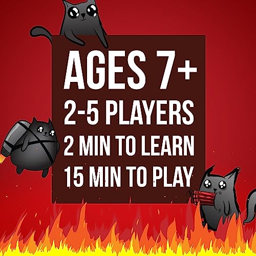 Exploding Kittens Card Game - Original Edition, Fun Family Games for Adults Teens & Kids - Fun Card Games - 15 Min, Ages 7+, 2-5 Players