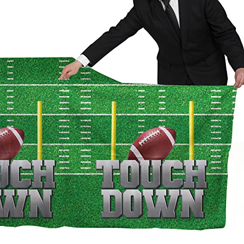 Football Theme Party Disposable Tablecloth Plastic Touchdown Table Cover for Birthday Party Football Party Games Decoration 54 X 108Inch 3 Pack for Football Gameday Tailgate Party