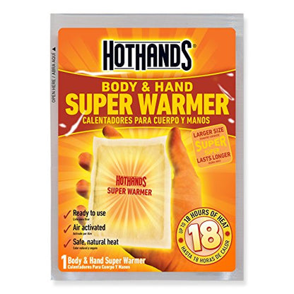 Heatmax HotHands Body & Hand Super Warmers - Long Lasting Natural Odorless Air Activated Warmers - Up to 18 Hours of Heat - 3 Individual Warmers, tan, (HH11PDQ)