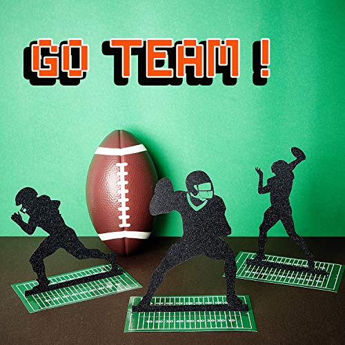 9 Pieces Football Table Centerpiece Football Party Decorations Football Player Silhouette Centerpieces, 8 Inches and 3 Styles