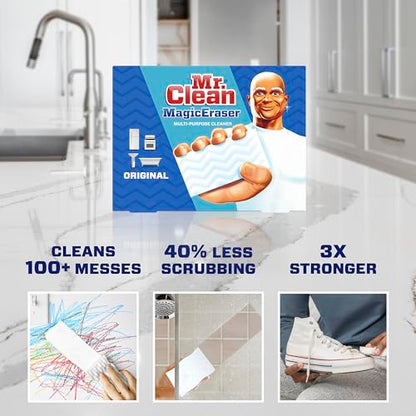 Mr. Clean Magic Eraser Original Cleaning Pads with Durafoam, White, 6 Count