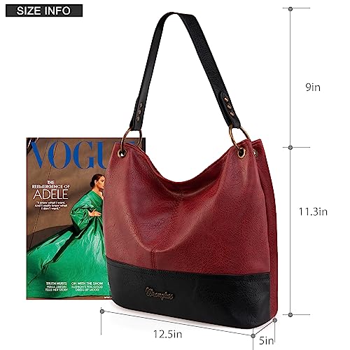 Wrangler Hobo Bags for Women Leather Tote Bag Shoulder Bag Top Handle Satchel Purses and Handbags WG20-918RD